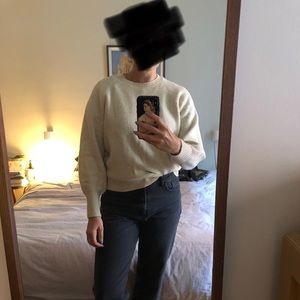 Uniqlo cream sweater crewneck